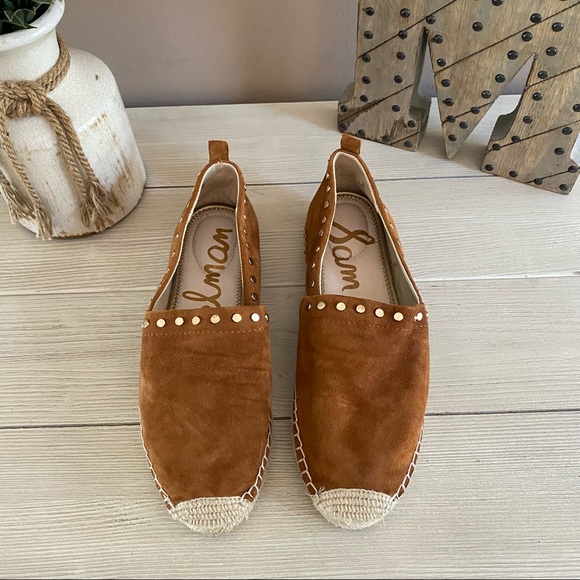 Sam Edelman Koda Cognac Brown Suede Espadrilles Size 7.5 EUC - Picture 9 of 11